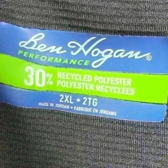 Ben Hogan Polo Adult 2XL XXL Black Performance Golf Shirt - 30% Recycle  Poly - Picture 4 of 9